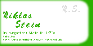 miklos stein business card
